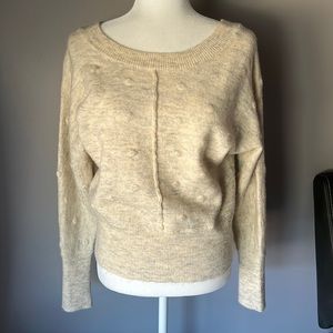 William Rast Women’s Tan Puffy Dot Sweater